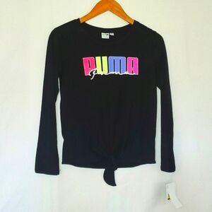 NWT Puma Girls Black Long Sleeve Shirt Size Large